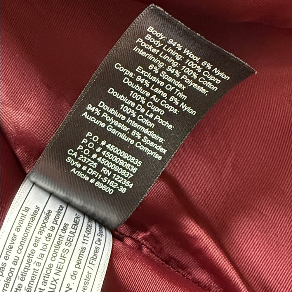 Babaton Rich Red Wool Coat by Aritzia XS - Picture 7 of 7